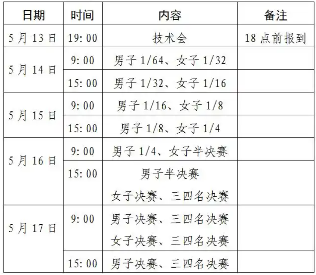 赛程安排